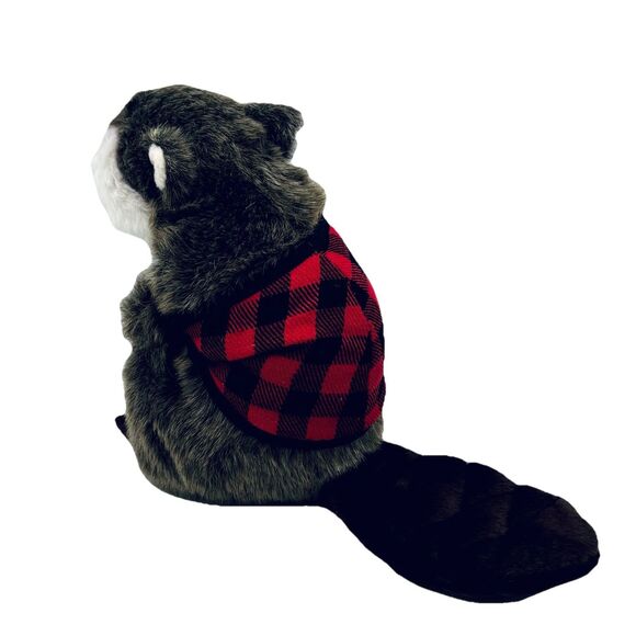 Duluth Trading Company Angry Beaver Plush Stuffed Animal Red Plaid Shirt - Picture 4 of 10